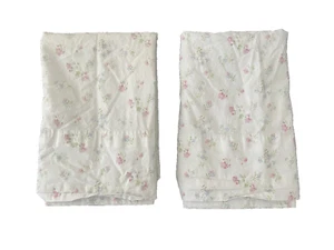 2 SIMPLY SHABBY CHIC King Size 100% Cotton Candy Floral Pink Blue Pillowcases - Picture 1 of 8