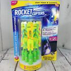 9pc LED Rocket Copters Slingshot LED Light Helicopters Outdoor Fun Ages 6+ NEW