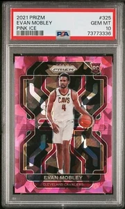 2021 Prizm Evan Mobley Rookie Pink Ice #325 PSA 10 Cavaliers - Imagen 1 de 2