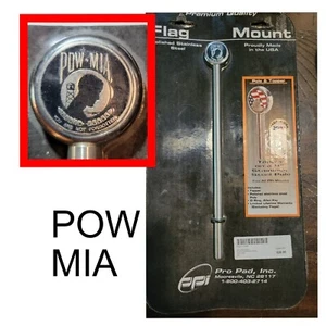 Motorcycle Flag Mount 9" Pole and Topper POW MIA 0521-1026 Made in the USA - Picture 1 of 1
