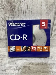 Paquete de 5 Memorex CD-R 52X 700 MB 80 min nuevos y sellados 5 un. - Imagen 1 de 5