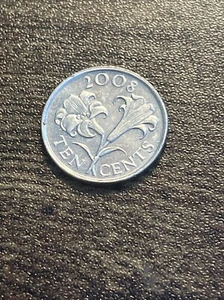 2008 Bermuda Ten (10) Cents Actual Coin TK8766* - Picture 1 of 3