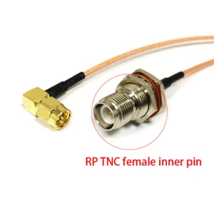 SMA male RA to RP TNC female bulkhead pigtail cable for wireless router 15cm 6" - Picture 1 of 3