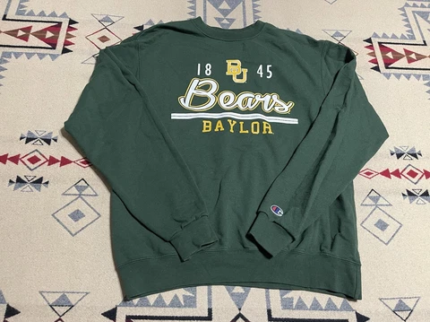 Champion Baylor Bears Green sweatshirt Graphic Sz M/L F8 Cover