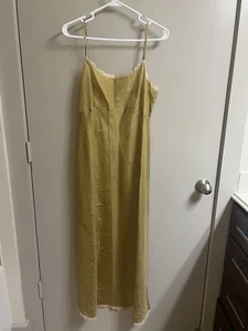 Dosa Silk Long Slip Gold Dress Sz 2 (item A5) - Picture 1 of 8
