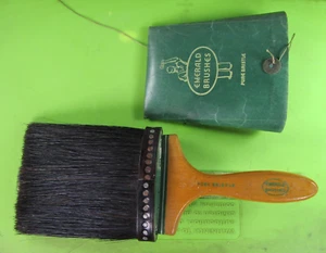 Emerald 4" Horse Hair Paintbrush 1920 Large Wood Handle + Coverš„Vintage Unique - Picture 1 of 7