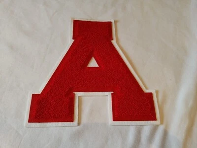 8" Letter A Stitch On Patch, Red/White. - Image 1 of 4