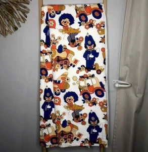 Kids Bedroom Cotton Lined Curtains Clown Train Vintage 70s Marks & Spencer 180cm - Foto 1 di 8