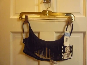 *Rare MARILYN MONROE BRA black SEXY FRINGE* 36B Warner Vtg new w/ tags #01833 - Picture 1 of 3