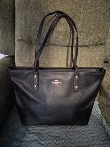 Schwarze Leder Coach City Tasche Schultertasche Hand UVP 199£ - Bild 1 von 8