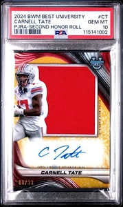 2024 Bowman U Best - Carnell Tate Jumbo Patch 2nd HR Auto /99 - PSA 10 - POP 1 - Bild 1 von 3