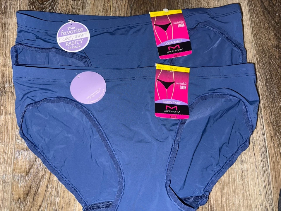 Maidenform 2 pares de ropa interior de bikini para mujer mezcla de nailon apenas allí ~ XL/8 Foto 1 de 3