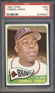 1965 Topps Baseball Tommie Aaron #567 PSA 7 BRAVES NM - Picture 1 of 2