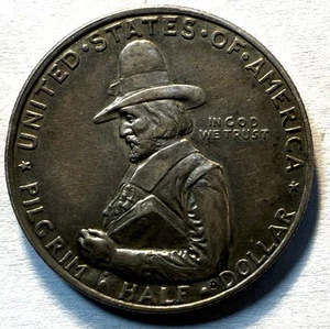 1920 Pilgrim Commemorative SILVER Half Dollar - FREE SHIP - (4-5/BYR) - Picture 1 of 3