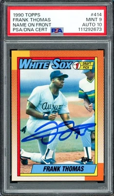 Topps RC 414 Chicago White Sox 1990 firmado por Frank Thomas PSA 9 automático GM 10 PSA/DNA Foto 1 de 2