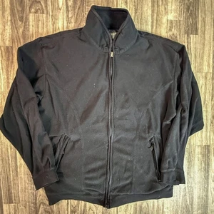 Descente International Collection Full Zip Black Mens Jacket Sweatshirt Fleece - Picture 1 of 6