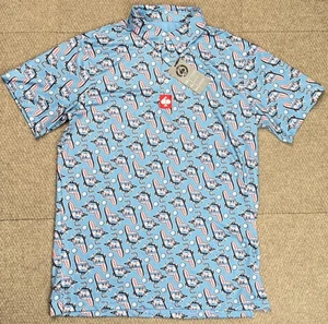 Camisa polo de golf de manga corta con logotipo de Chicago de Pins & Aces Golf Co. para hombre talla mediana - Imagen 1 de 9