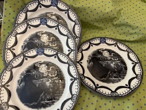 Royal Stafford English China Witch, Haunted House 11” Dinner Plate FOUR New!! - Picture 1 of 4