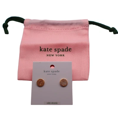 Pendientes Kate Spade New York Brillantes Pave Oro Rosa - NUEVO con Bolsa para el Polvo Foto 1 de 4