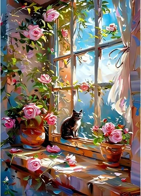 QINRUBB DIY Bunte Blumen Diamond Painting Erwachsene, 5D Blumen Diamant