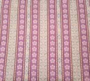 Serenity Garden BTY Evelia Wilmington Blue Purple Floral Stripe - Picture 1 of 3