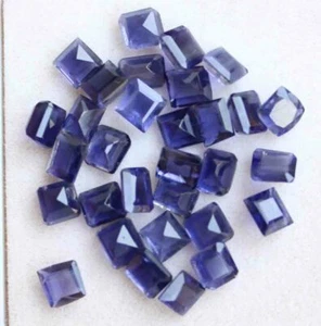 19.90 Ct Natural Iolite 5 mm Square Faceted Cut loose Gemstone Lot - Picture 1 of 3