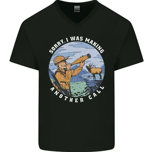Hunting Making Another Call Hunter Funny Mens V-Neck Cotton T-Shirt - Picture 1 of 23