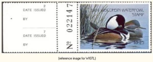 Estampilla de pato D2K Wisconsin 1984 $3,25 con pestaña izquierda - Imagen 1 de 1