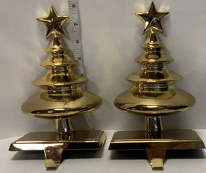 Vintage schwere Messing 8" hoch Weihnachtsbaum Strumpf Aufhänger, 2, Markenlos, China - Bild 1 von 8