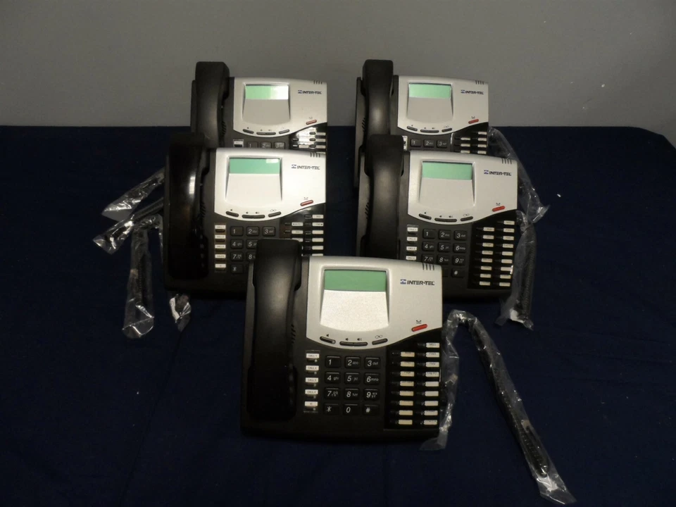 Inter-tel Lot 5x 550-8622 8622 Axxess 550.8622 Black Display Phone VOIP IP Refrb - Image 1 of 1