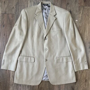 Chaps Ralph Lauren Men’s Blazer Check 100% Silk Suit Jacket 42L Houndstooth - Picture 1 of 17