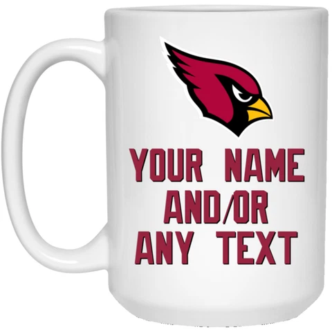 Custom Personalized Arizona Cardinals White 15 oz Ceramic Coffee Mug Cup Cover