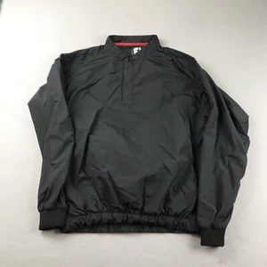 FootJoy Windbreaker Mens Large Black 1/4 Zip Elastic Waist Pullover Lightweight - Picture 1 of 10