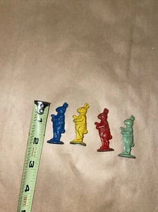 Vintage 1949 Uncle Wiggly Wiggily Painted Metal SET Rabbit Game 4 Pieces Easter - Picture 1 of 4
