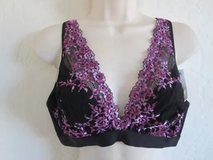 WACOAL SIZE 40 A/B/C/D #852191 EMBRACE LACE SOFT CUP WIRE FREE BRA, BLACK, NWT - Picture 1 of 6