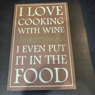 Letrero/placa I Love Cooking with Wine Foto 1 de 4