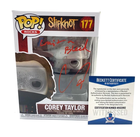 COREY TAYLOR SIGNED AUTOGRAPH SLIPKNOT FUNKO POP BECKETT BAS 11 W@W LYRICS Cover