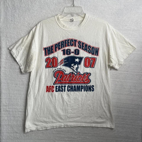 2007 New England Patriots The Prefect Season Shirt Mens XL Anvil Crew Neck NFL Cover