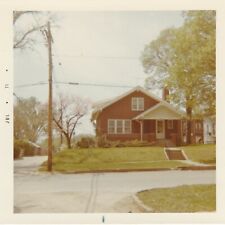 Vintage Found Photo 1971 - Pretty Blooming Tree By House In Neighborhood Streets