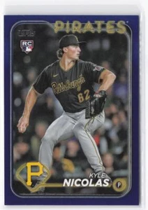 2024 Topps Kyle Nicolas RC #408 Royal Blue Pirates - Picture 1 of 2