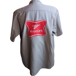 XL Vintage Shirt Miller High Life Uniform Work Shirt 1990's Embroidered Patch - Picture 1 of 6