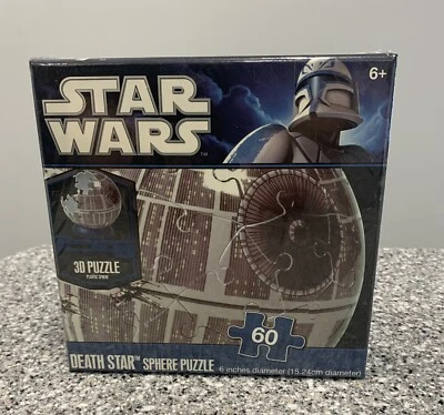 Star Wars Death Star 6” 3D Plastic Sphere Puzzle 60 Pieces New - SEALED - Image 1 of 2