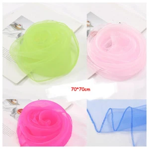 60cm*60cm Square Scarves Solid Small Thin Headscarves Hijab for Kids Girls New - Picture 1 of 32