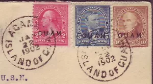 GUAM - AGANA ISLAND  Cover to USA w 3-COLOR FRANKING & NICE MARKS - RARE !! - Picture 1 of 3