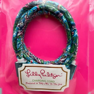 Cordon de charge téléphone Lilly Pulitzer 4’ Emmenez-moi à la mer 8 broches vers USB 2.0 - Photo 1 sur 4