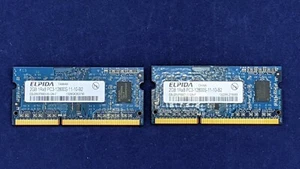 2 Stück ELPIDA PC3-12800 2GB Laptop RAM Speicher. 4GB insgesamt (2 x 2GB) - Bild 1 von 2