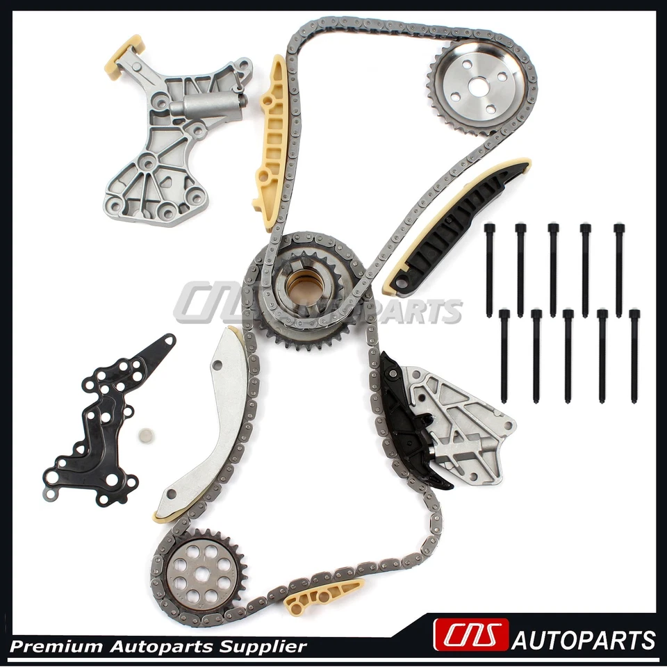 Timing Chain Kit + Head bolts Fits 08-17 Volkswagen Beetle Golf Jetta Passat 2.5 Foto 1 de 4