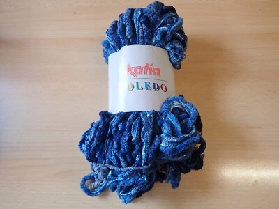 Wolle - 100g Katia - Toledo - Modisches Rüschen Schalgarn - Farbe 70 Marineblau - Bild 1 von 3