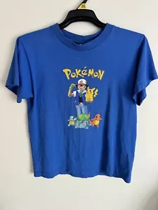 Vintage 90s Blue Pokémon T Shirt 1999 - Picture 1 of 11