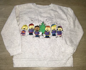 boys girls GRAY CHRISTMAS SWEATSHIRT size 7 singing carols SNOOPY CHARLIE BROWN - Picture 1 of 1